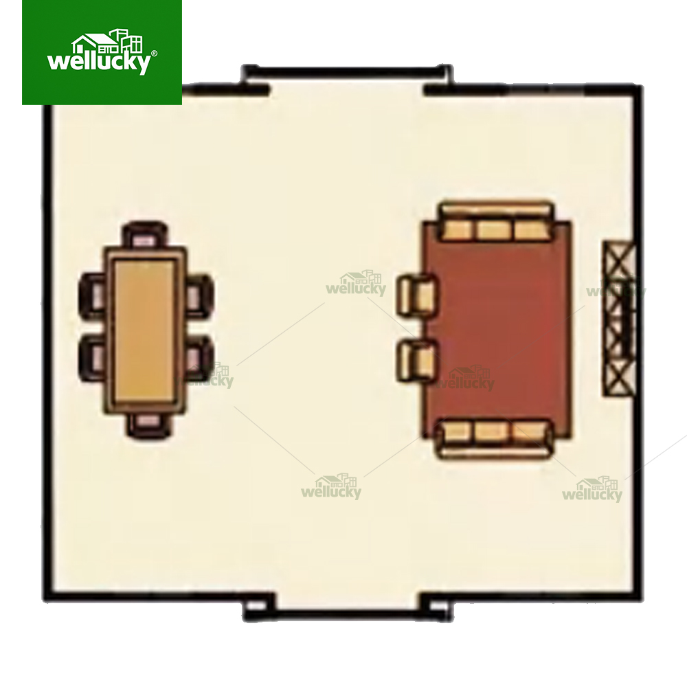Container house floor plan - 1 bedroom