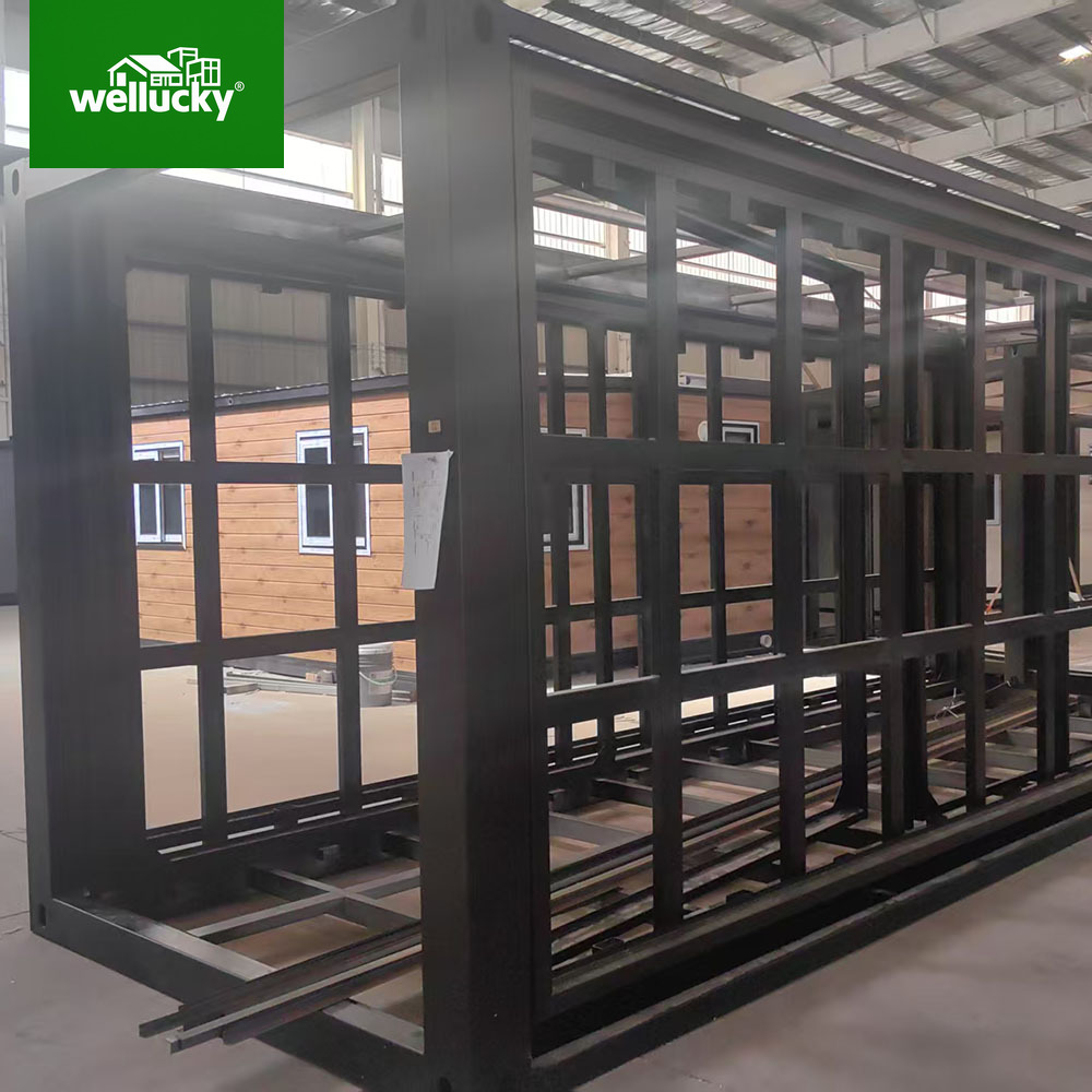 Frame and exterior of folding container house