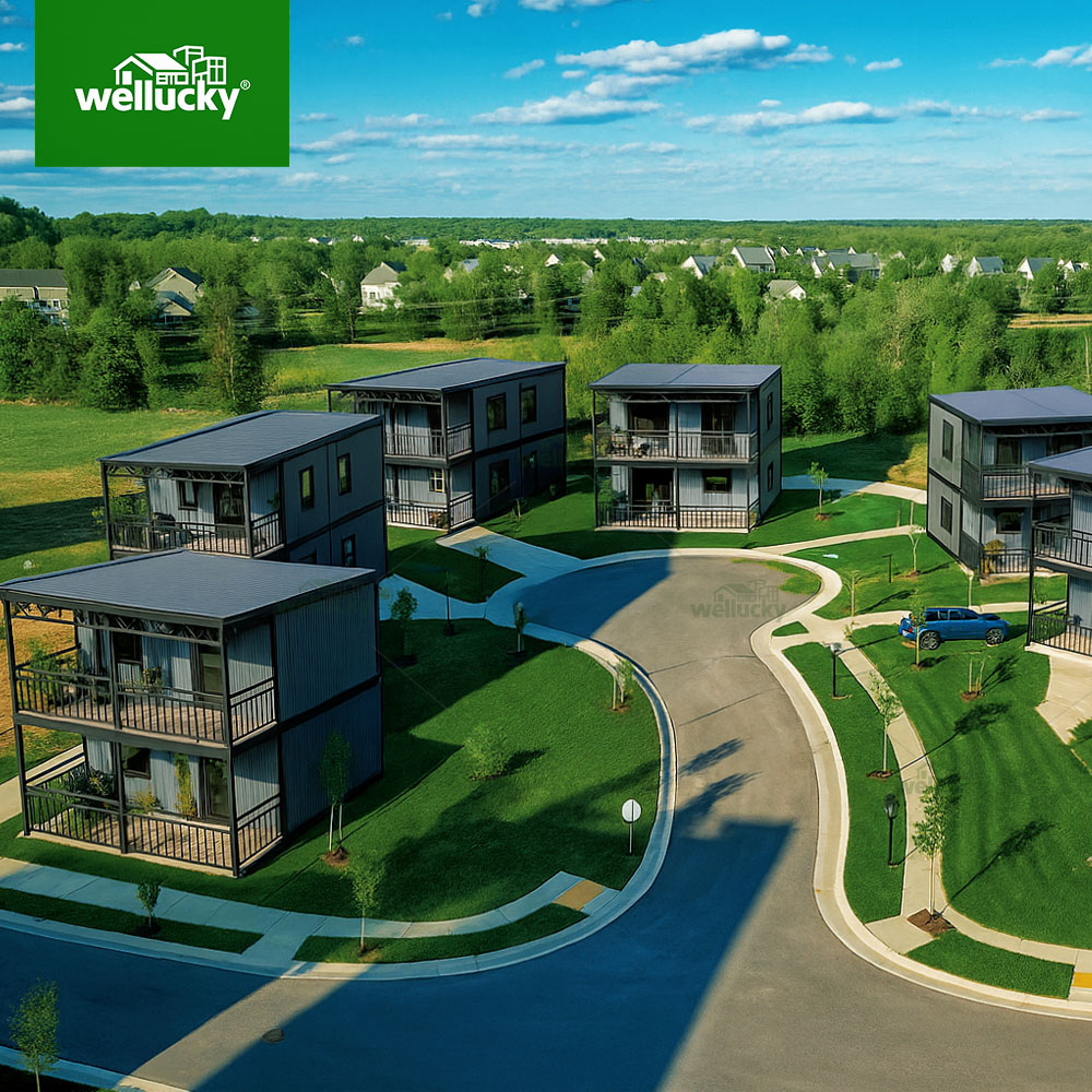 Wellucky prefab & container house community with multi-storey modular units