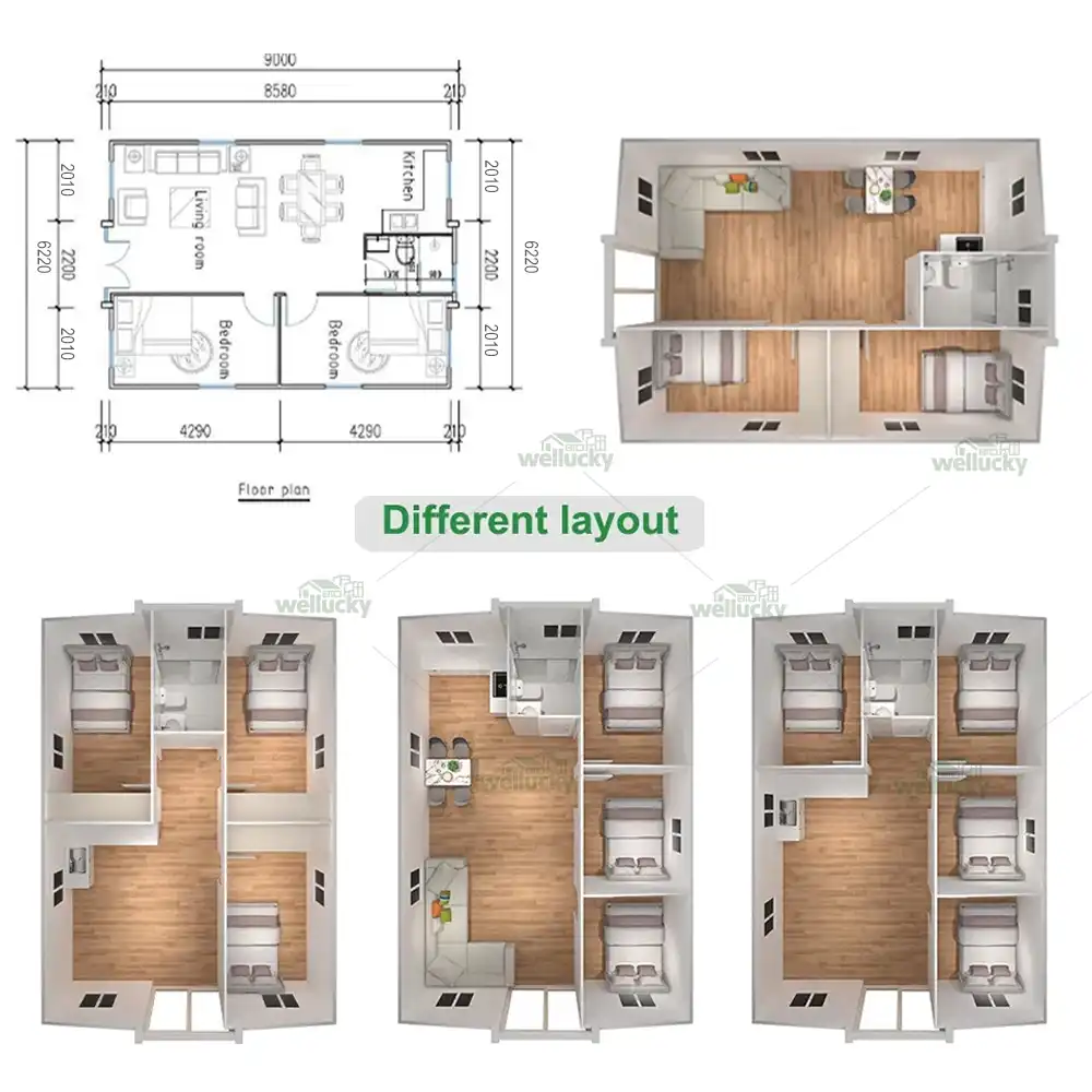 Wellucky 30FT expandable container house – different layout options