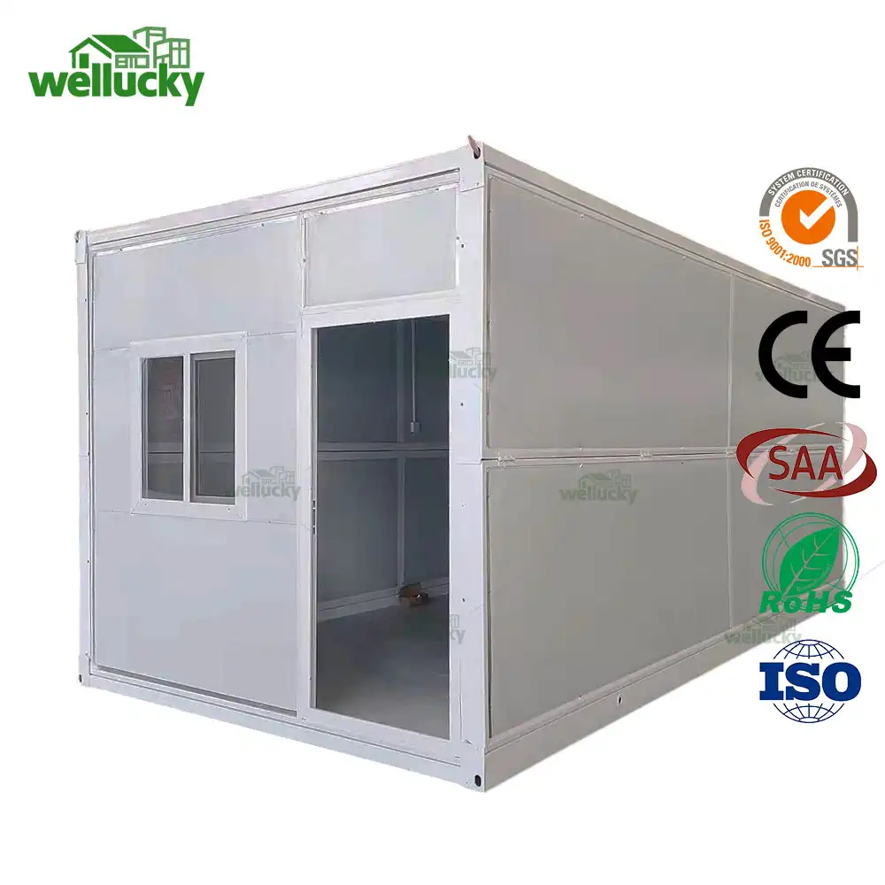 Wellucky X-folding Container House - foldable modular housing for quick installation, durable steel structure, suitable for worker accommodation, offices, and site use