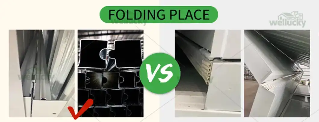 FOLDING PLACE comparison: galvanized interlocking design vs galvanized regular square design