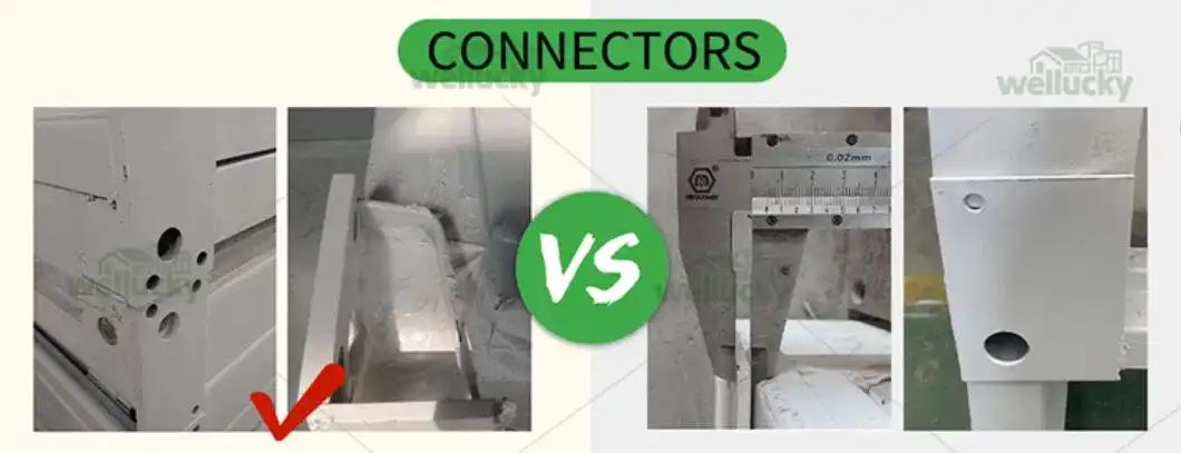 CONNECTORS comparison: 15mm and 2 sets connected vs only 5mm