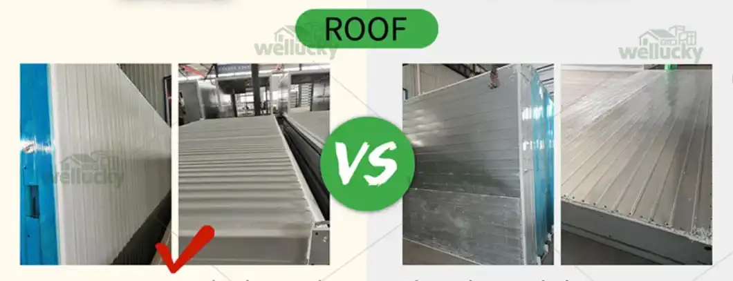 ROOF comparison: 104 type corrugated color steel plate vs flat color steel plate